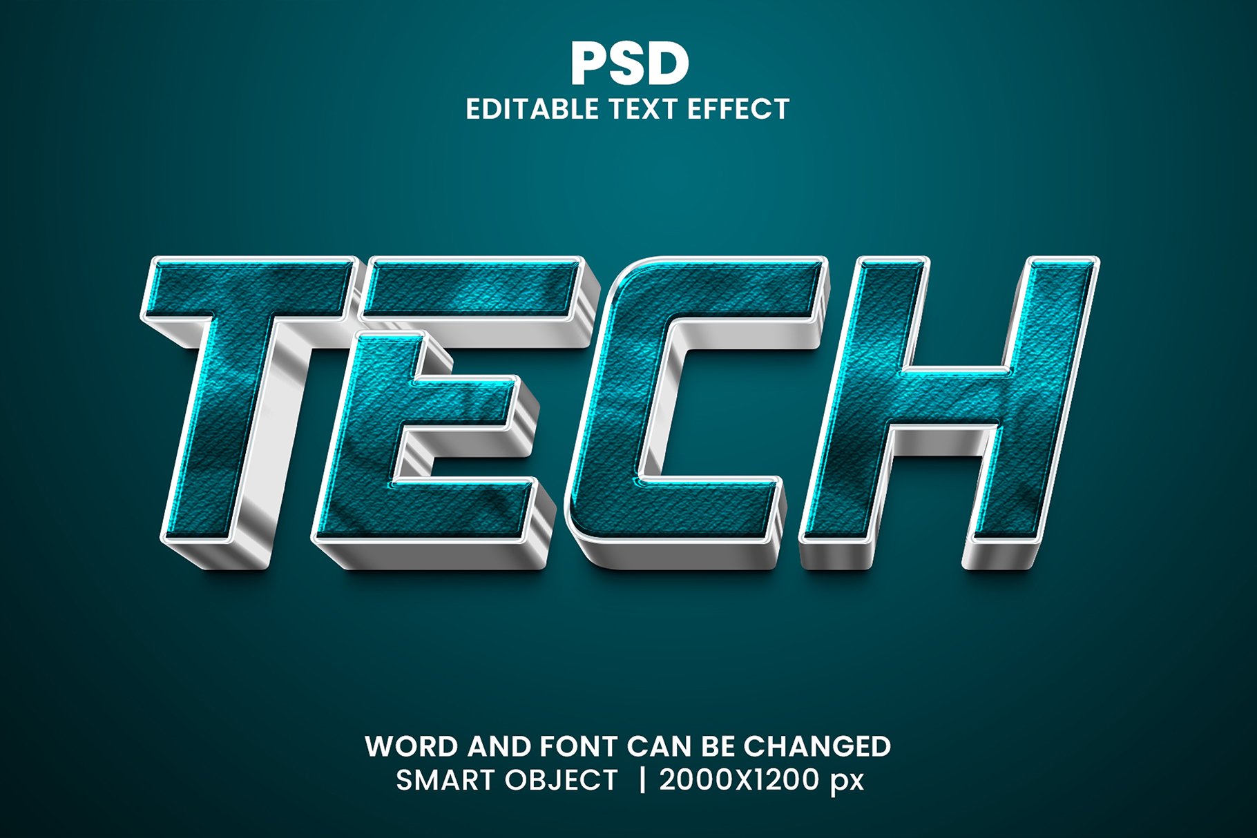 Tech 3d Editable Text Effect Stylecover image.