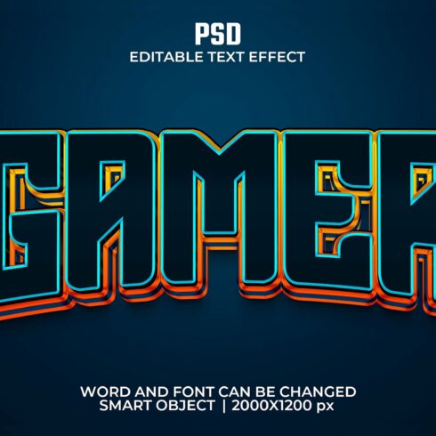 Gamer 3d Editable Text Effect Stylecover image.