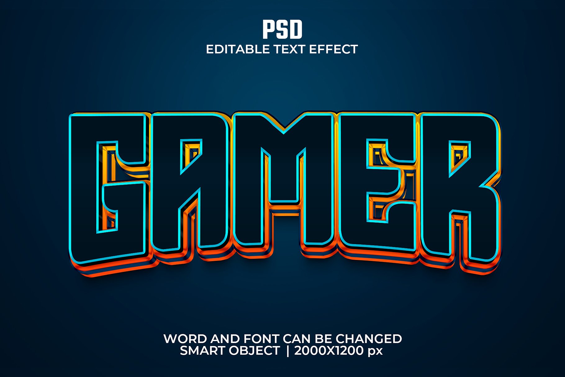 Gamer 3d Editable Text Effect Stylecover image.