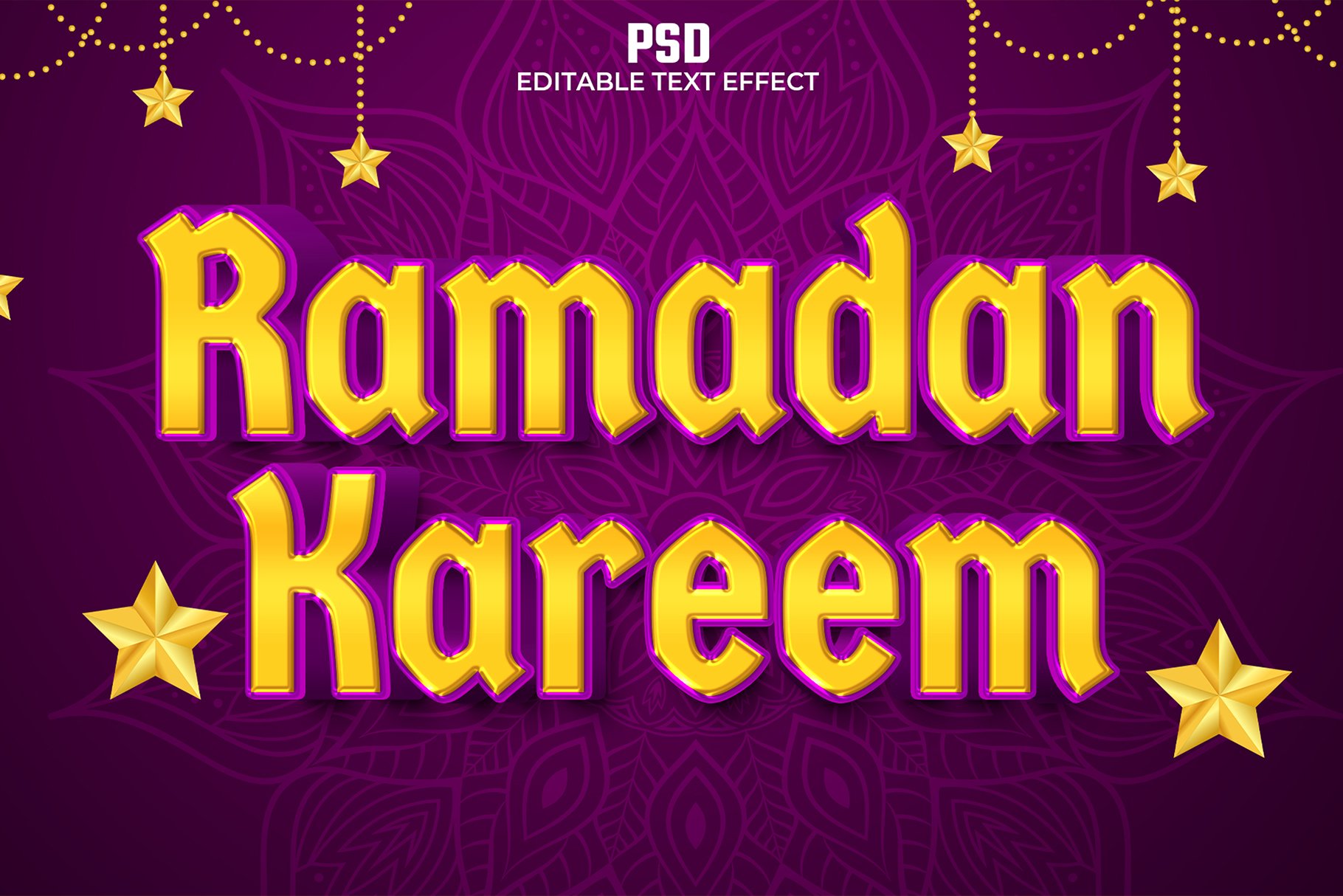 Ramadan kareem 3d Psd Text Effectcover image.