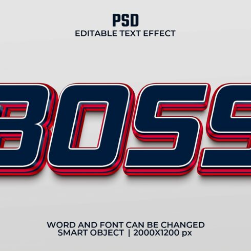 Boss 3d Editable Text Effect Stylecover image.