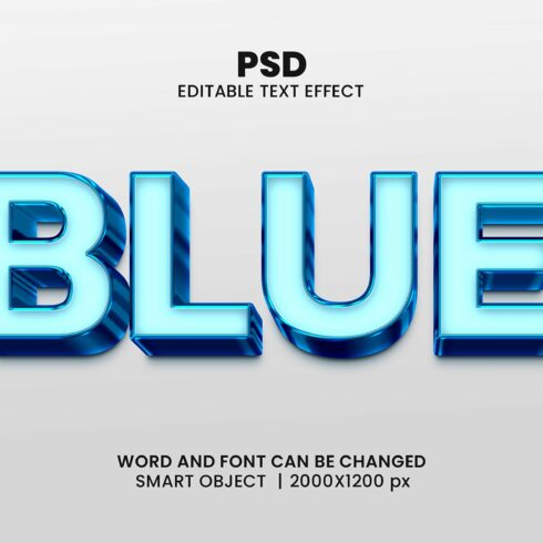 Blue 3d Editable Text Effect Stylecover image.