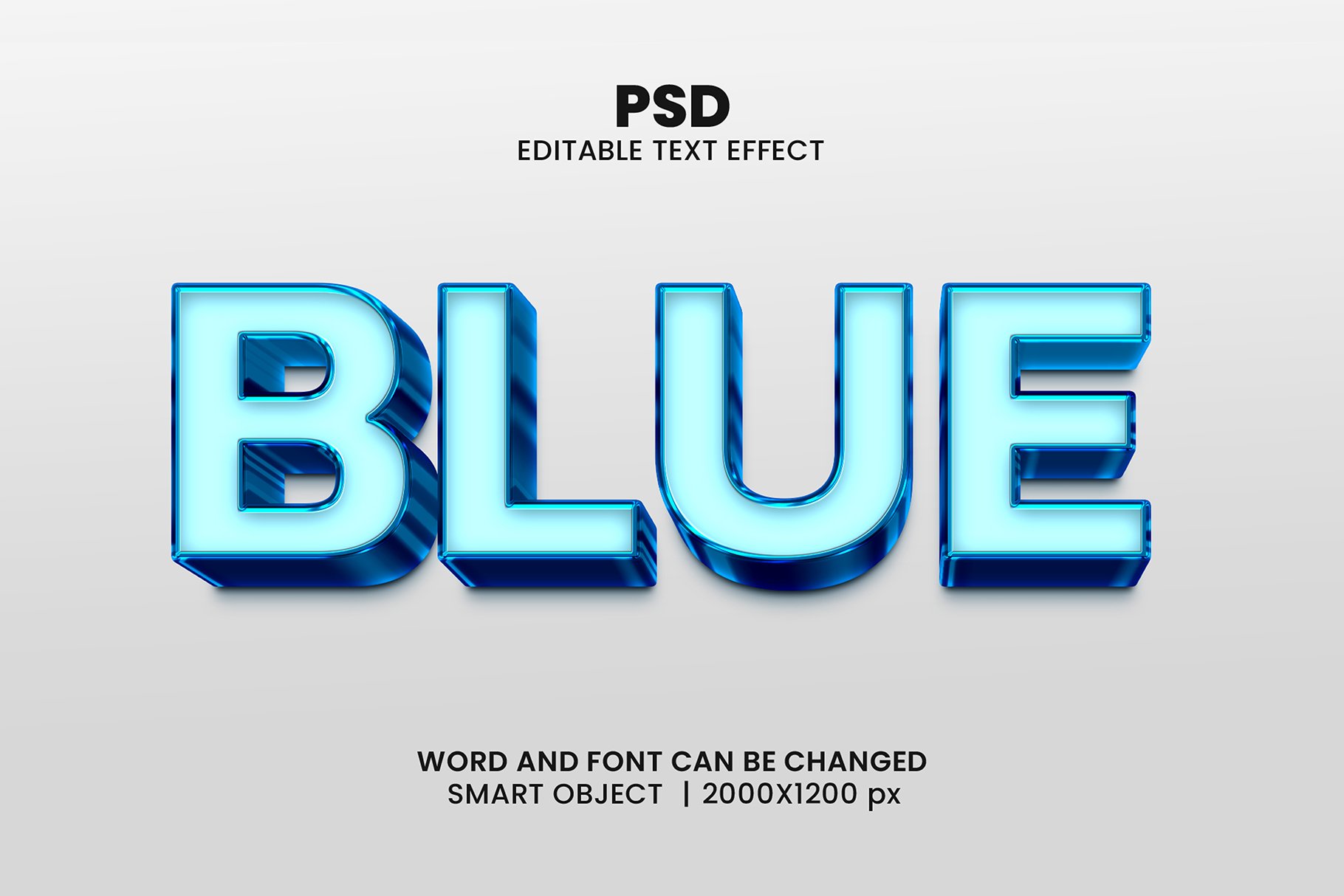 Blue 3d Editable Text Effect Stylecover image.