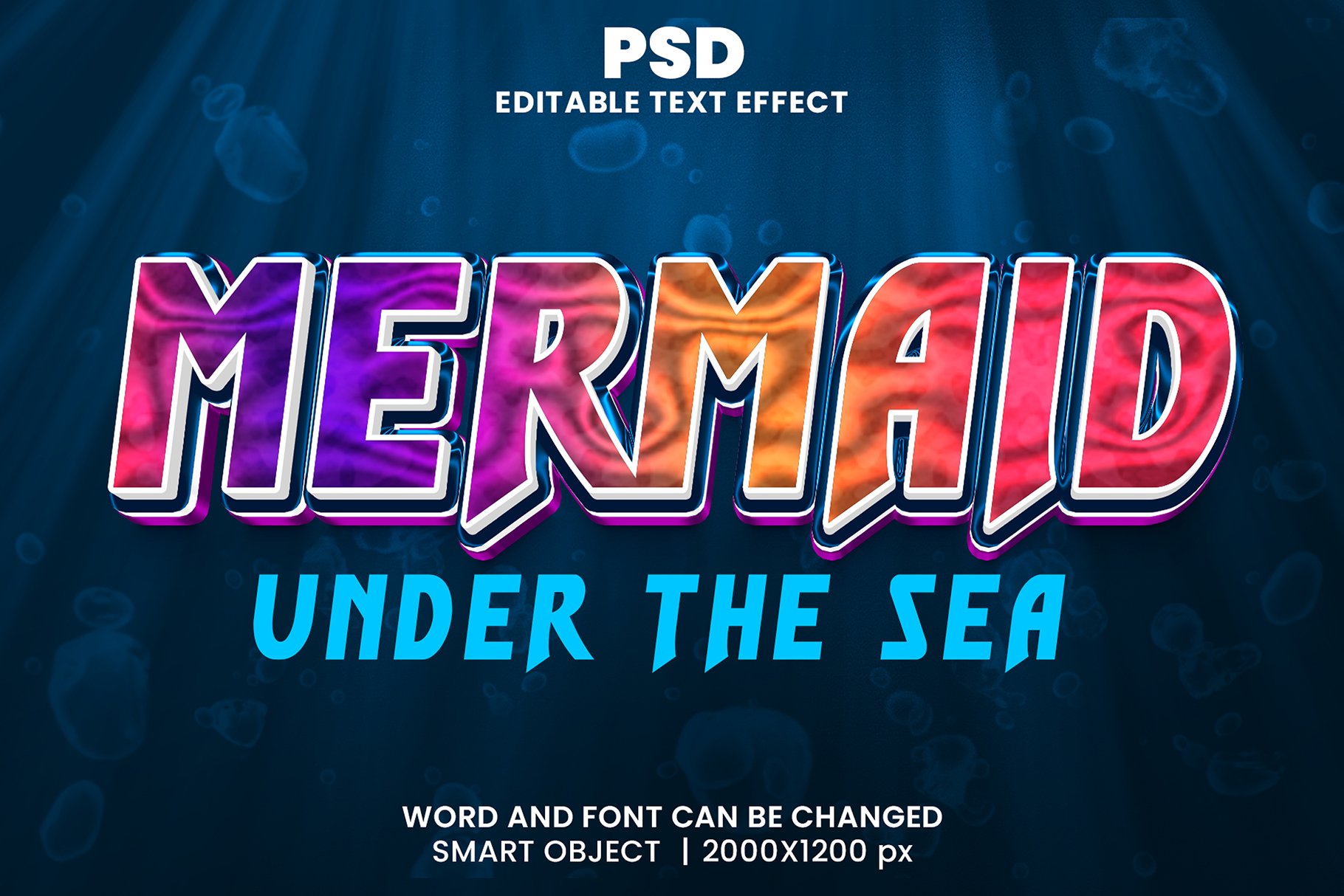 Mermaid 3d Text Effect Stylecover image.