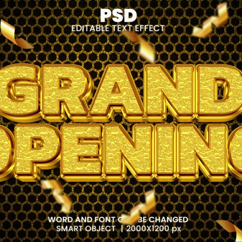 Grand opening 3d Text Effect Stylecover image.