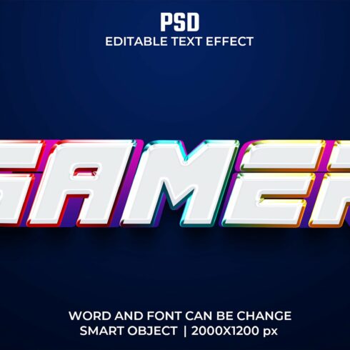 Gamer 3d Editable Psd Text Effectcover image.