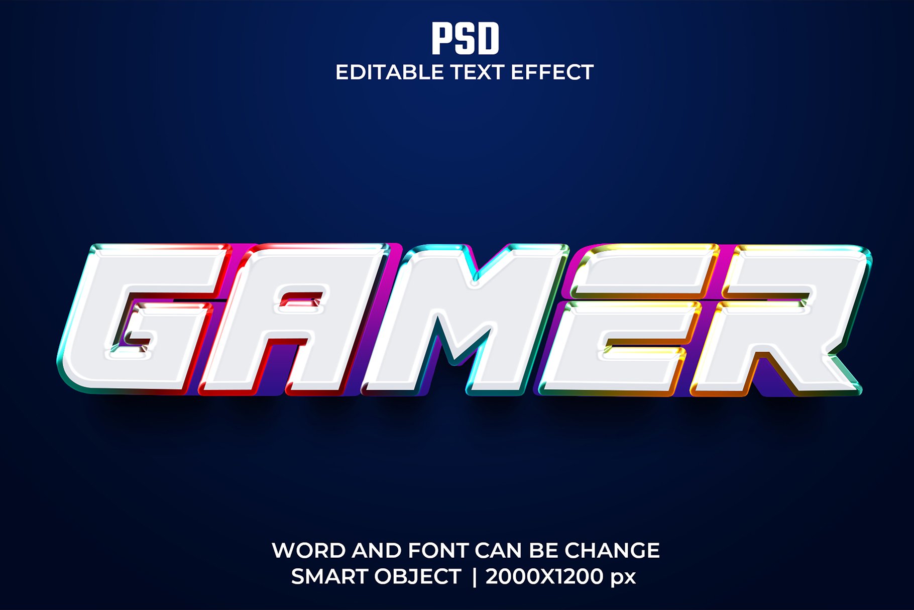 Gamer 3d Editable Psd Text Effectcover image.