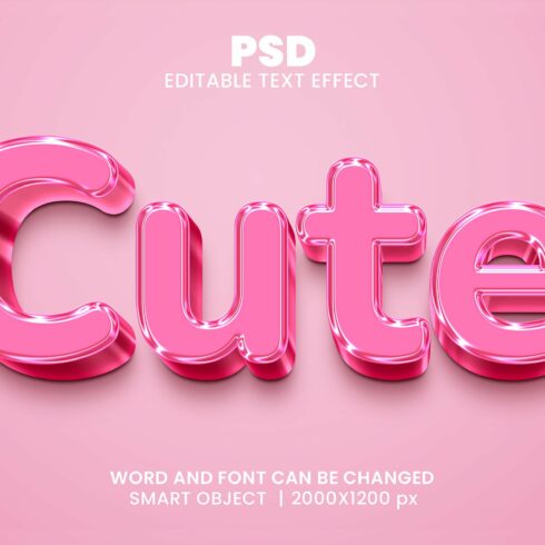 Cute 3d Editable Text Effect Stylecover image.