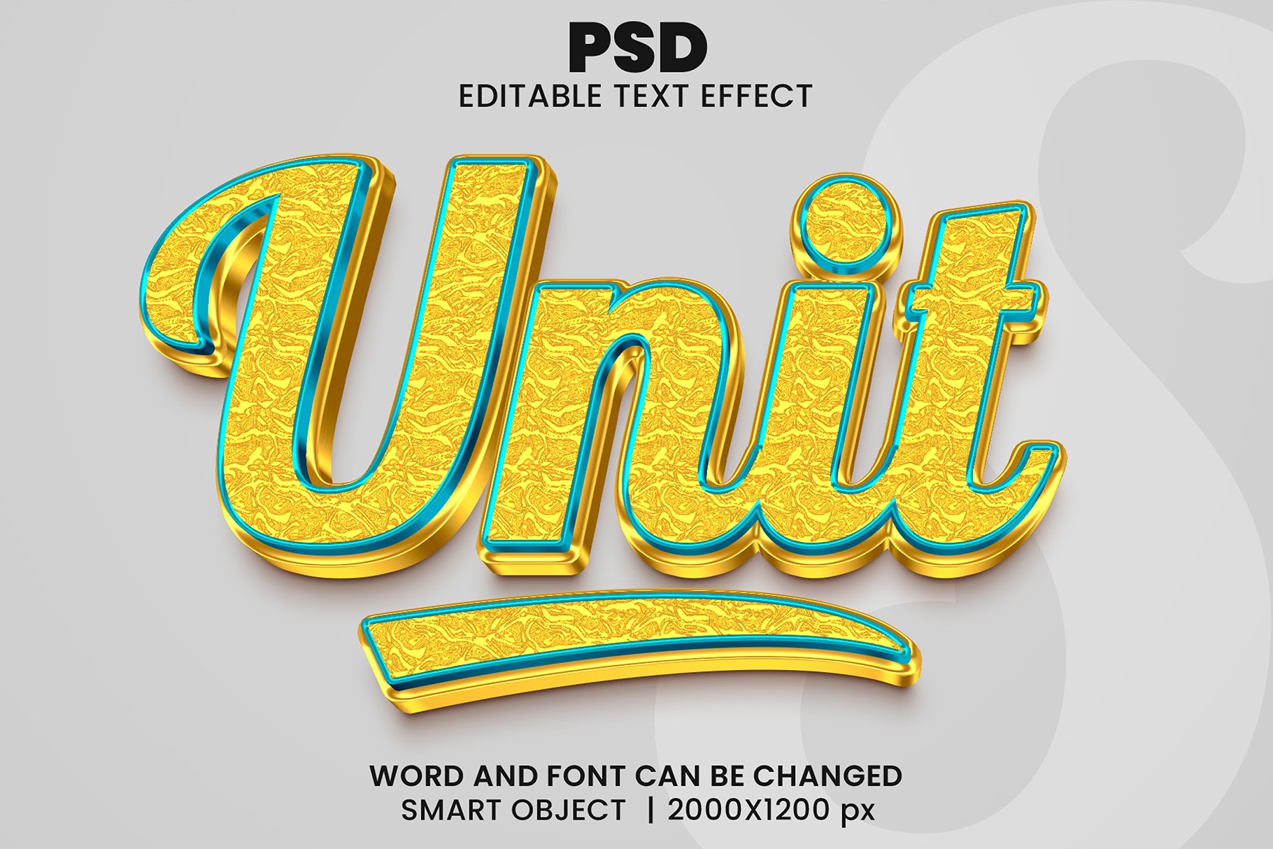 Unit gold 3d Editable Text Effectcover image.