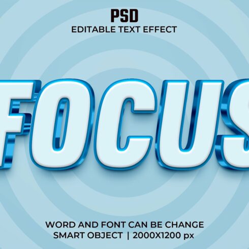 Focus 3d Editable Text Effect Stylecover image.