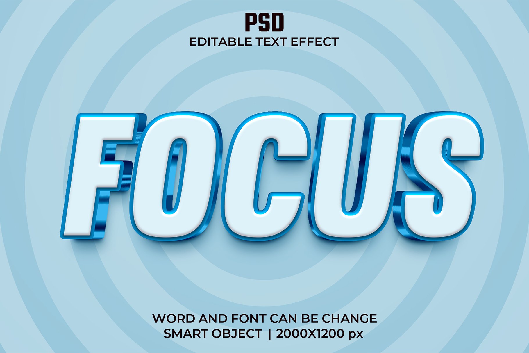 Focus 3d Editable Text Effect Stylecover image.