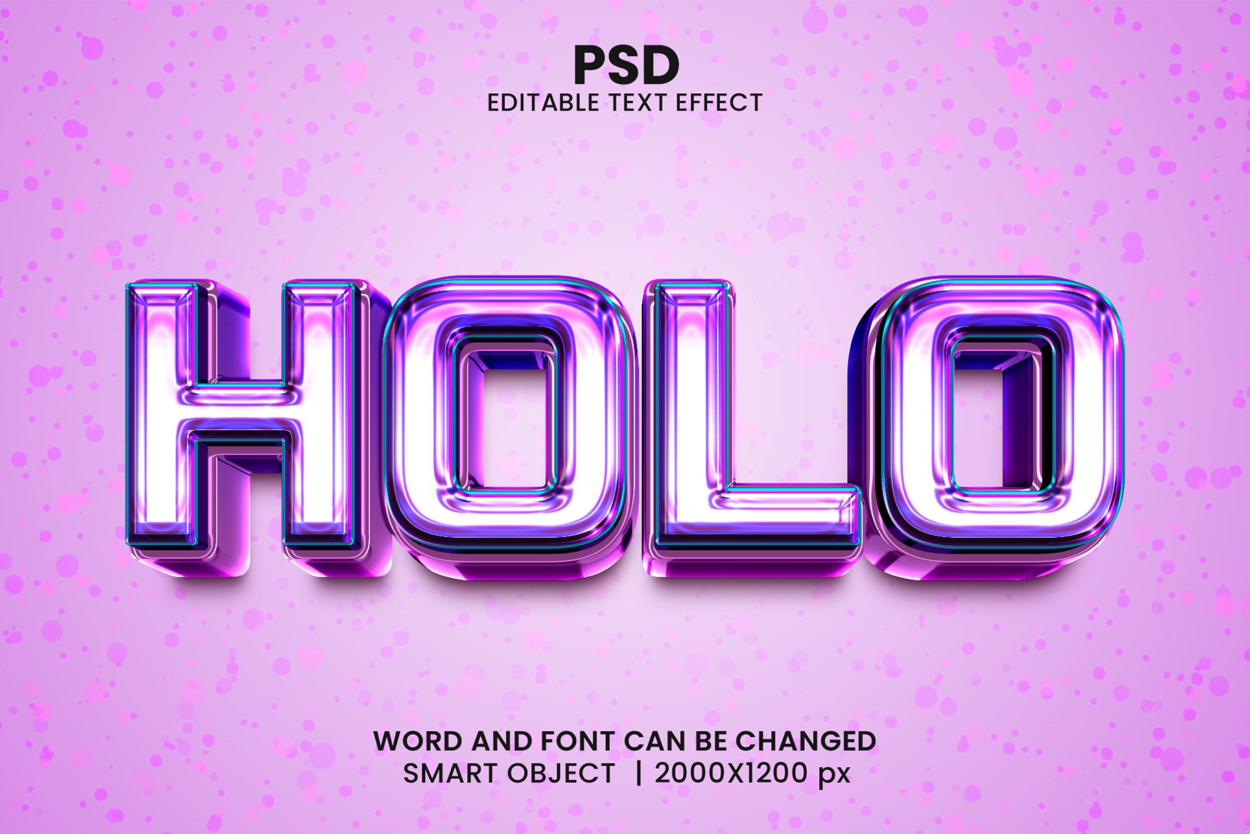 Holo 3d Editable Text Effect Stylecover image.