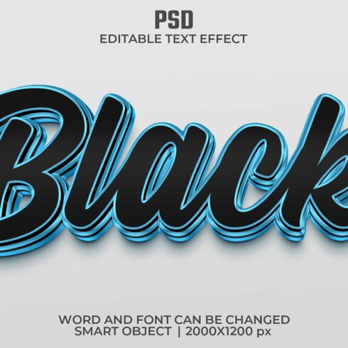 Black 3d Editable Text Effect Stylecover image.