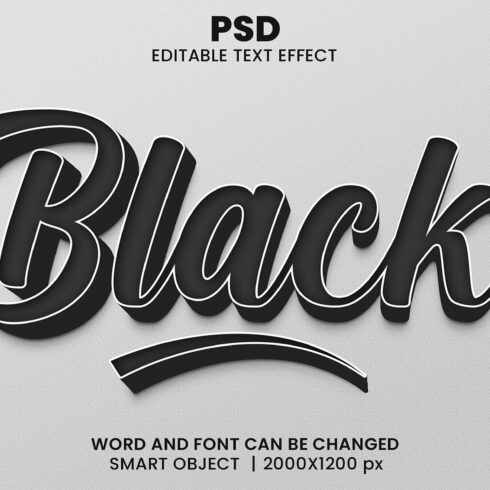 Black 3d Editable Text Effect Stylecover image.