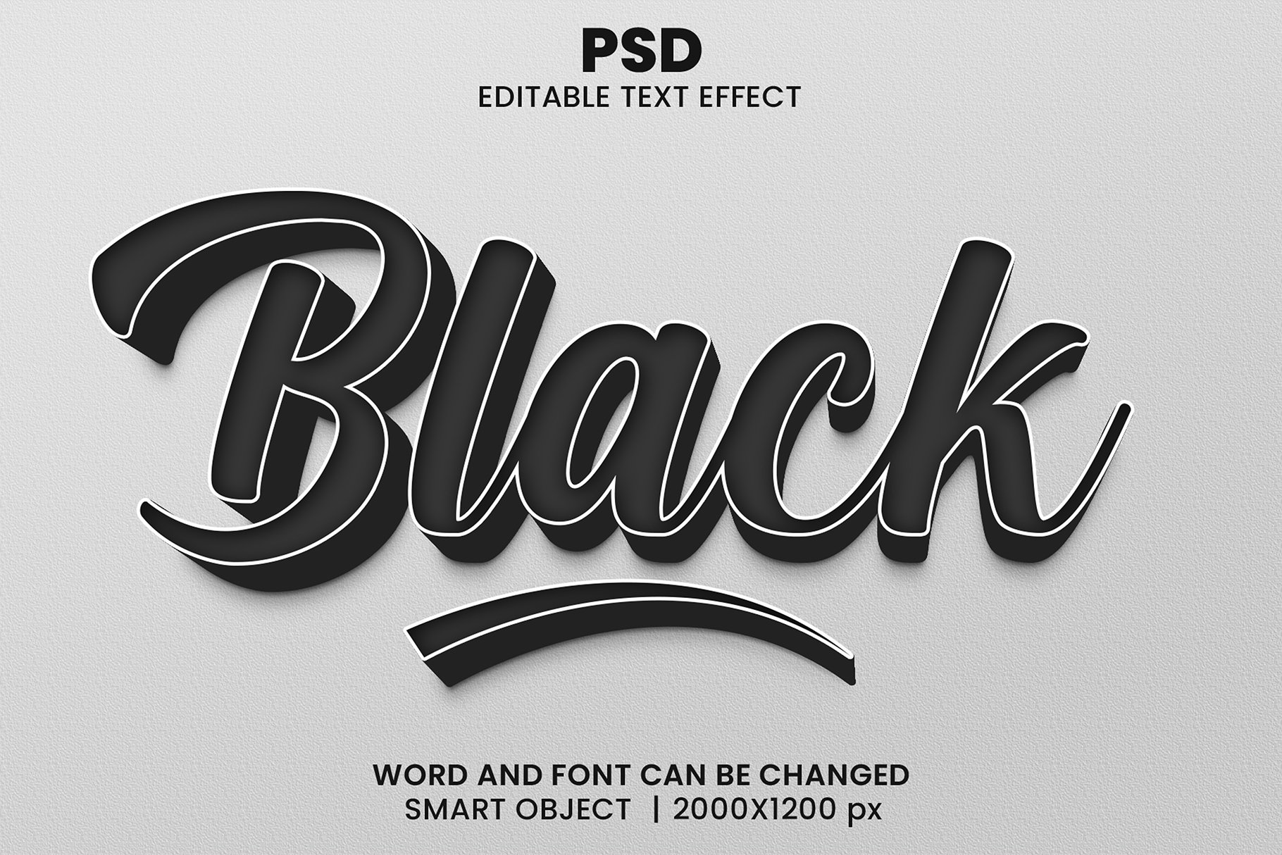 Black 3d Editable Text Effect Stylecover image.