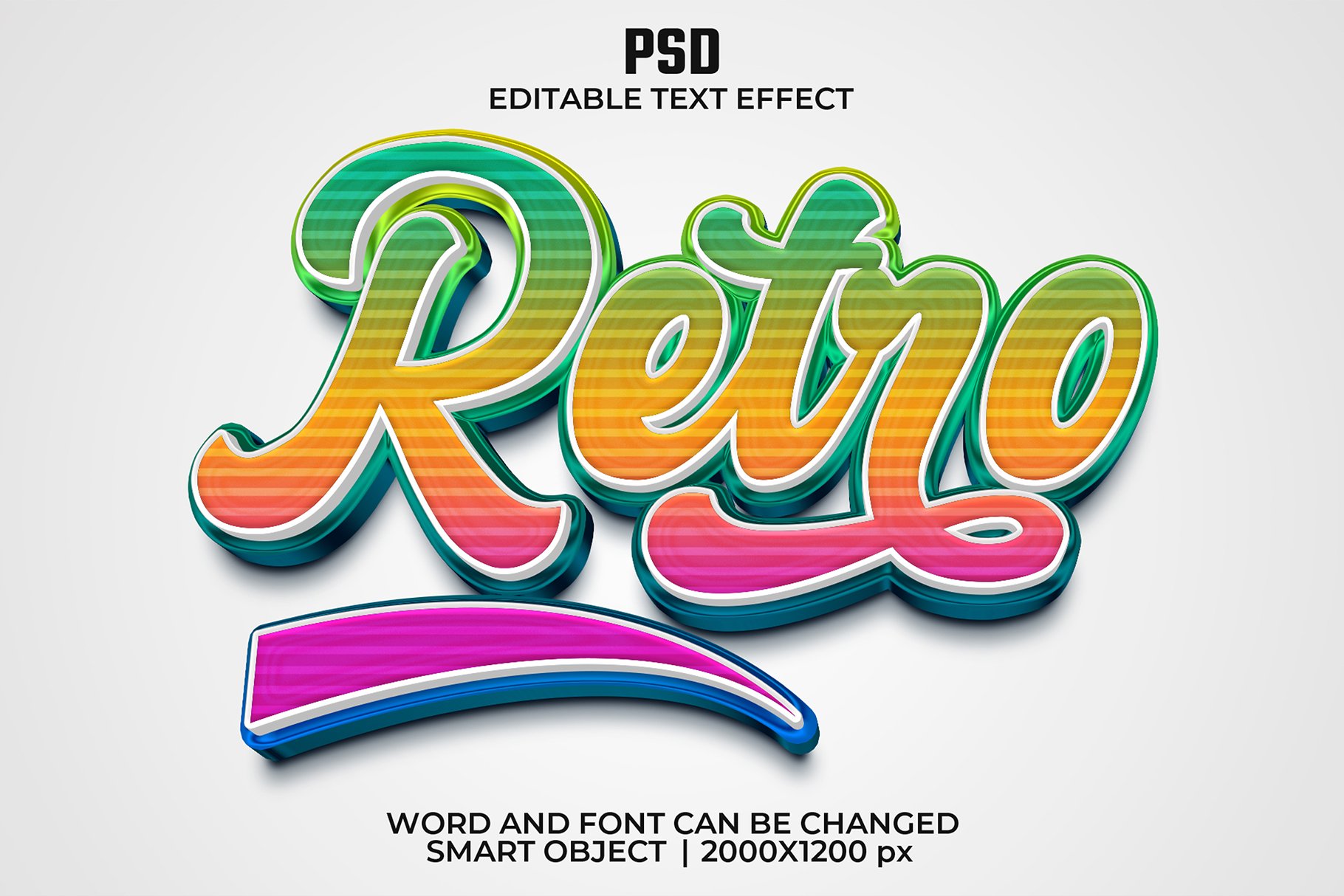 Retro 3d Editable Text Effect Stylecover image.