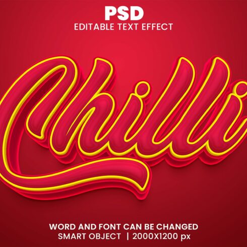Chilli 3d Editable Text Effect Stylecover image.