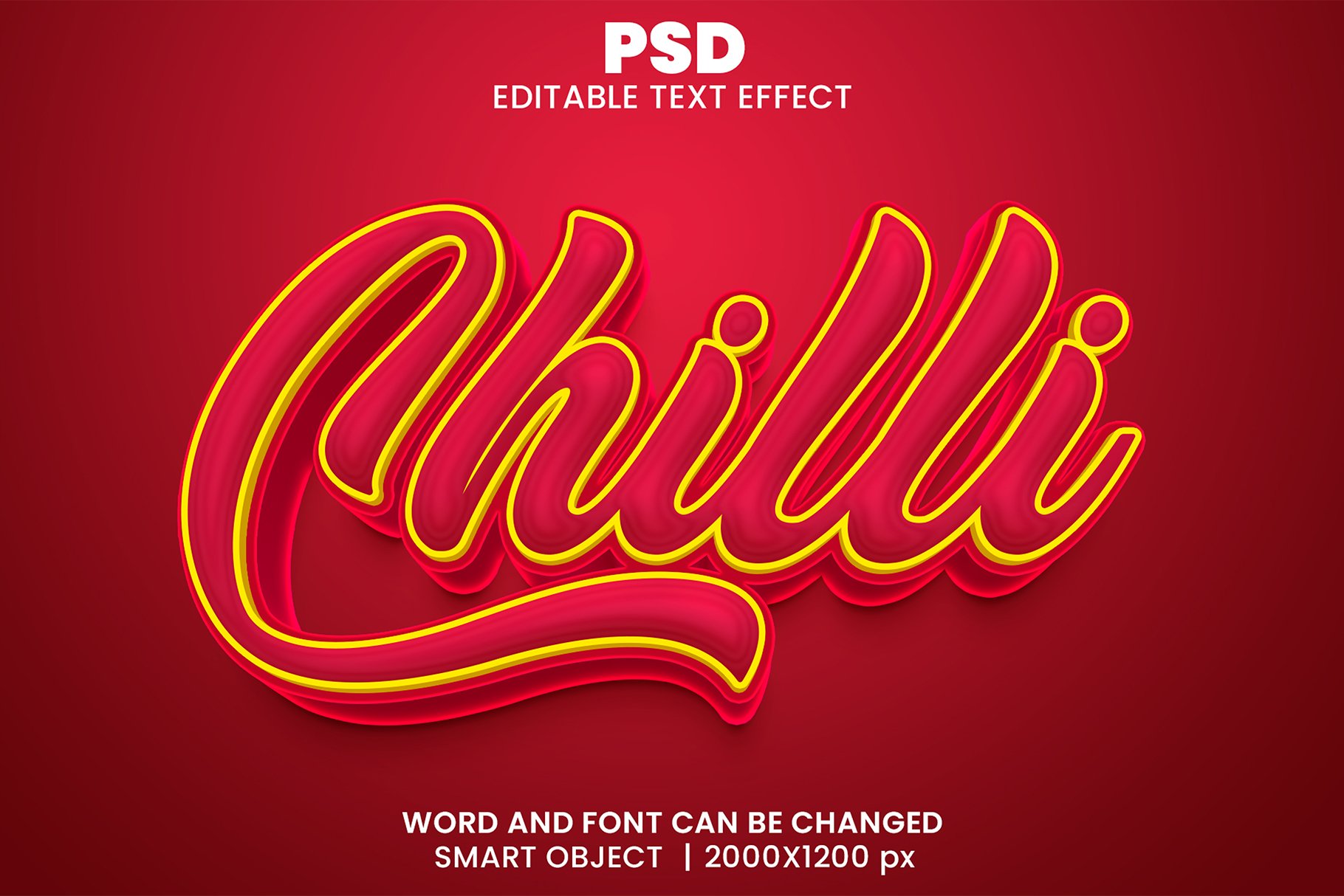 Chilli 3d Editable Text Effect Stylecover image.