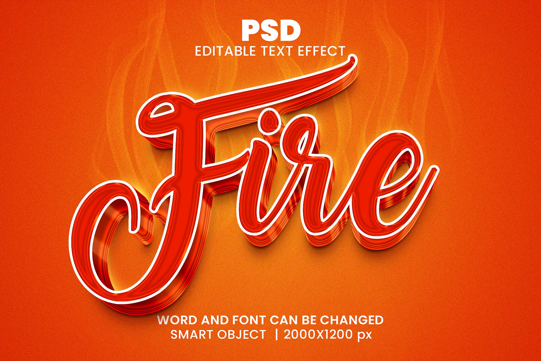 Fire 3d Editable Text Effect Stylecover image.