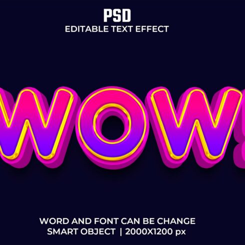 Wow Comic 3d Psd Text Effectcover image.