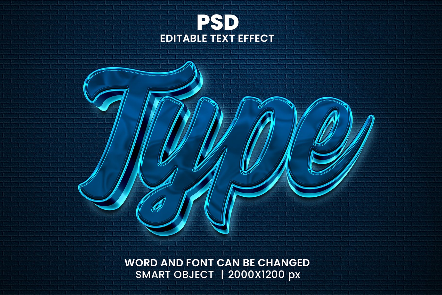 Type 3d Editable Text Effect Stylecover image.