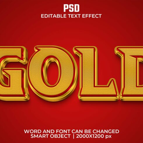 Gold 3d Editable Text Effect Stylecover image.