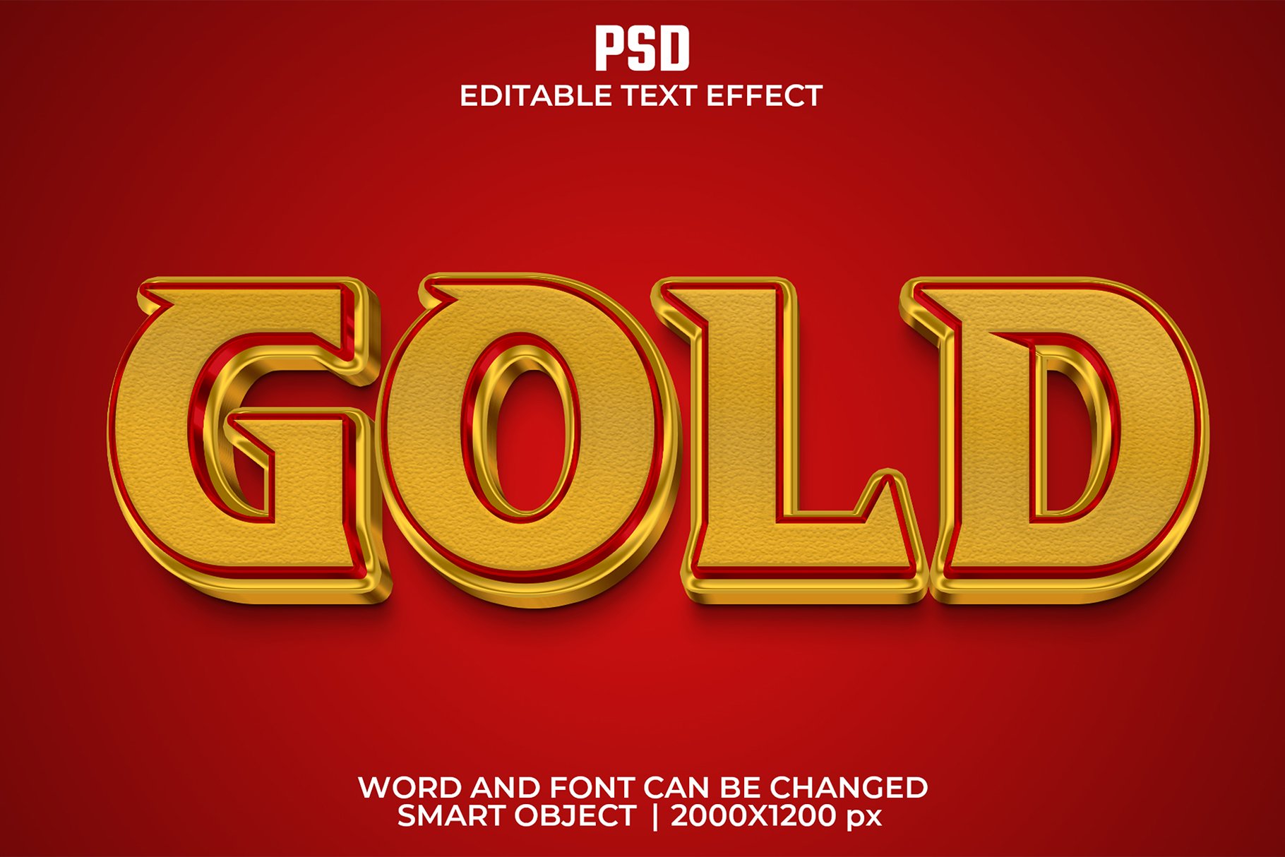 Gold 3d Editable Text Effect Stylecover image.