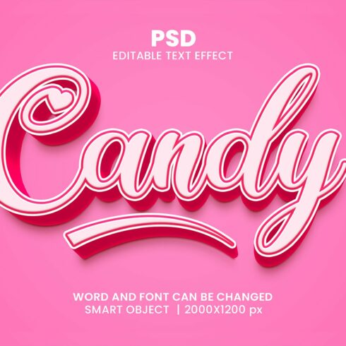Candy 3d Editable Text Effect Stylecover image.