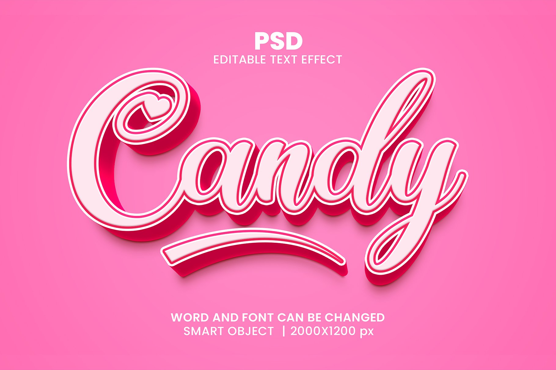 Candy 3d Editable Text Effect Stylecover image.