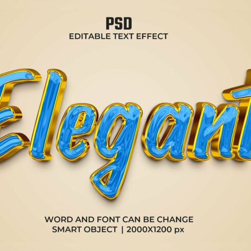 Elegant 3d Editable Text Effectcover image.