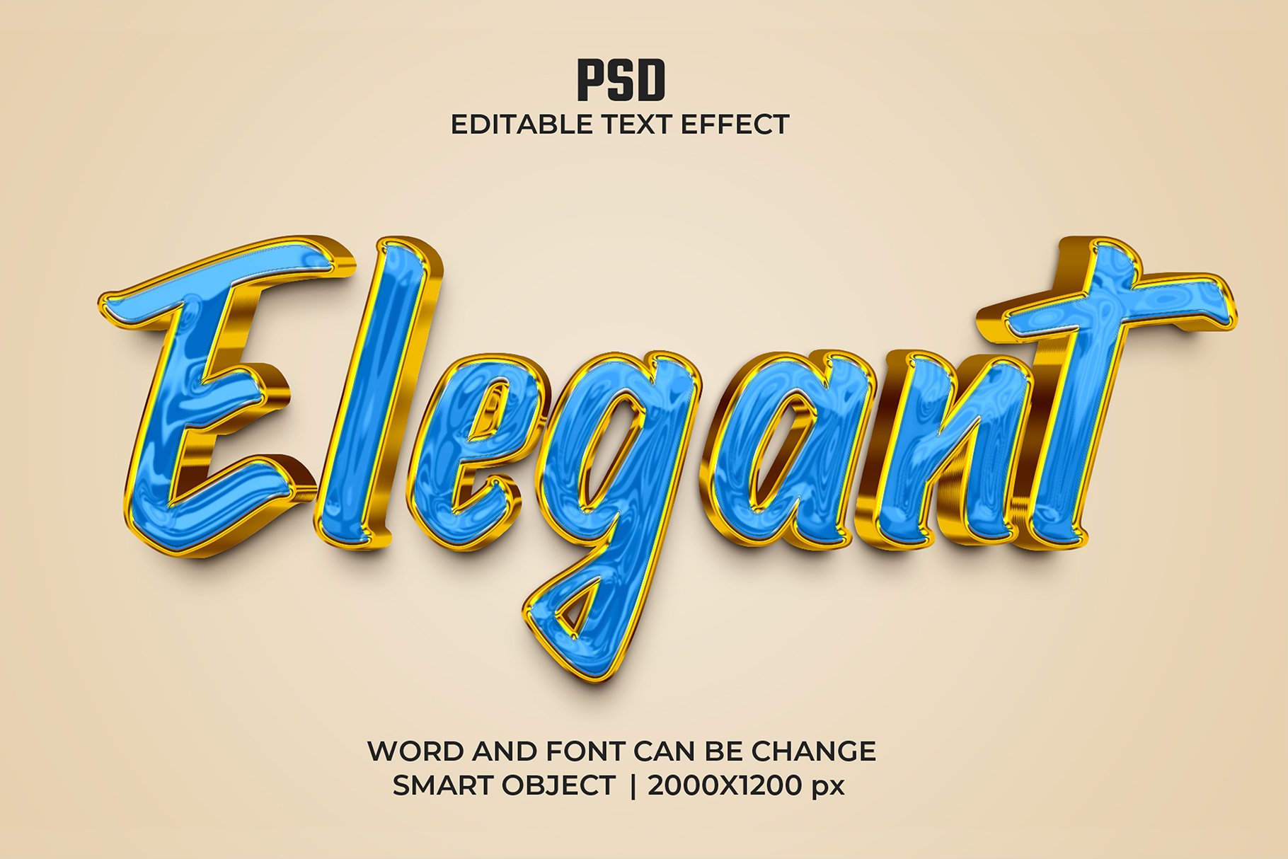 Elegant 3d Editable Text Effectcover image.