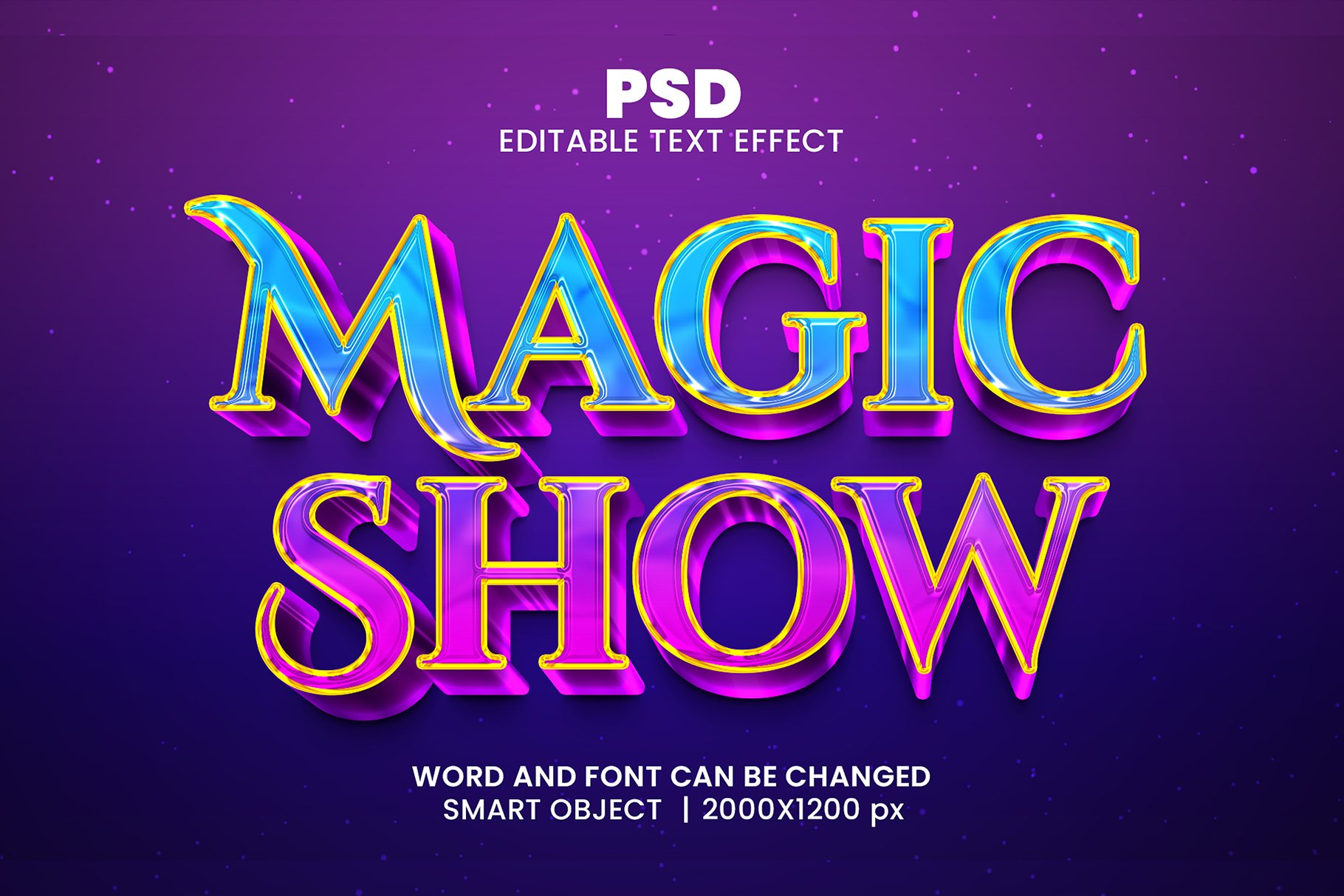 Magic show 3d Editable Text Effectcover image.