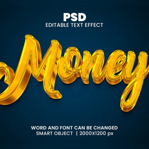 Money 3d Editable Text Effect Stylecover image.