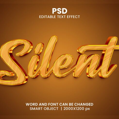Silent 3d Editable Psd Text Effectcover image.