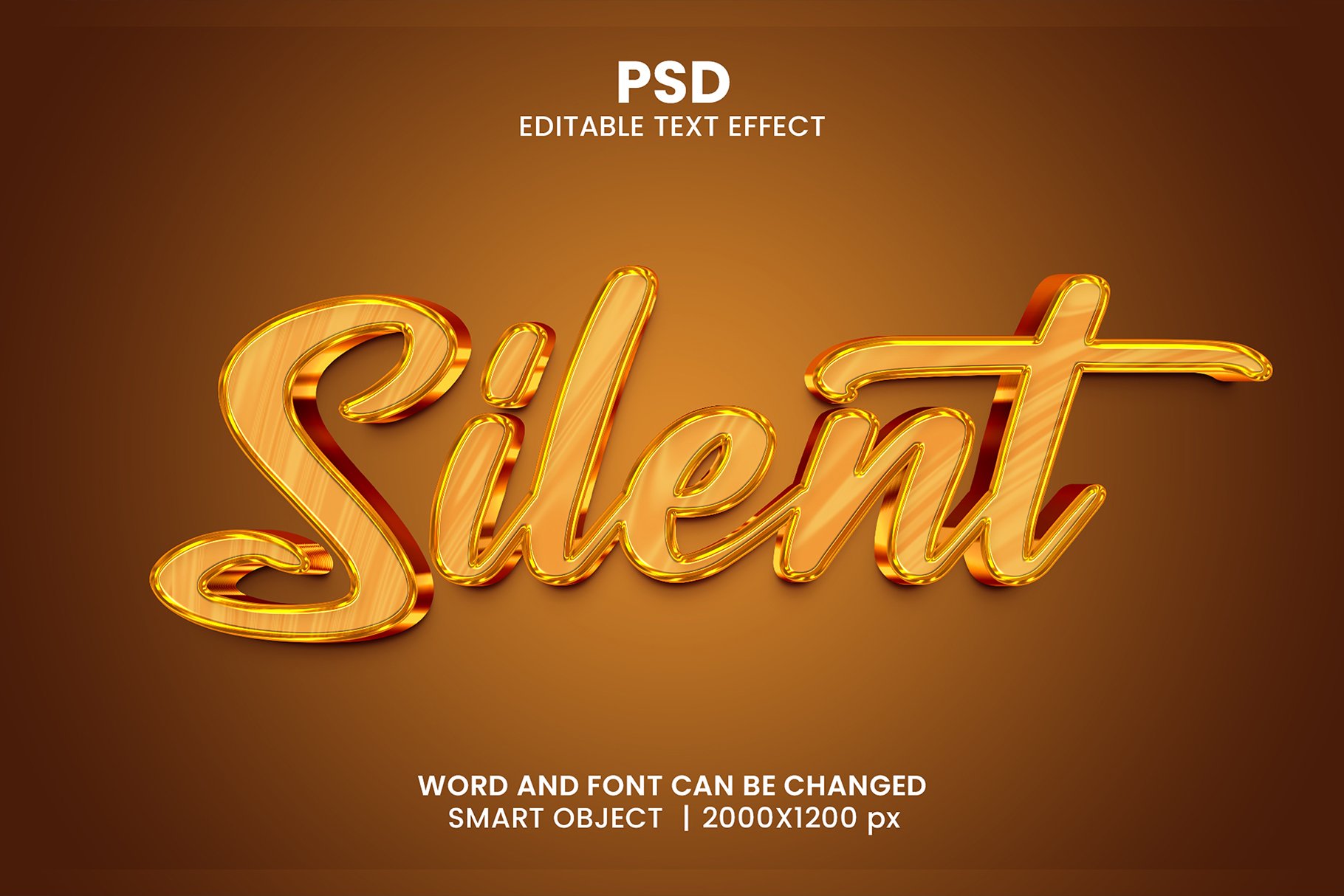 Silent 3d Editable Psd Text Effectcover image.