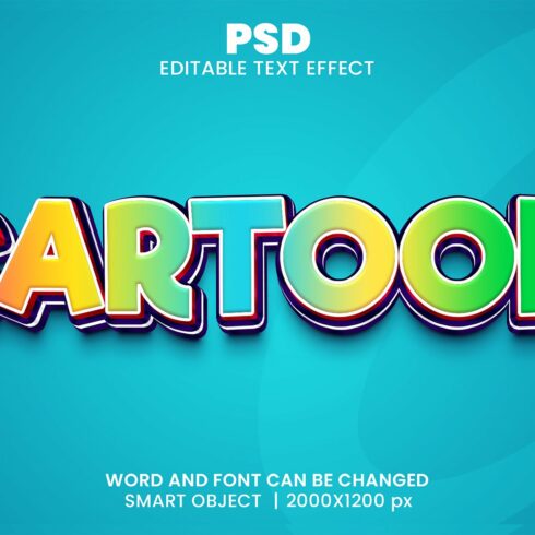 Cartoon 3d Editable Text Effectcover image.