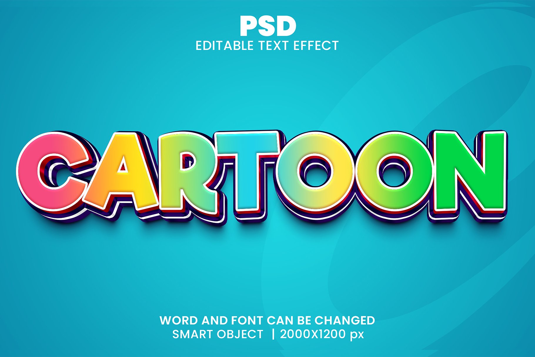 Cartoon 3d Editable Text Effectcover image.