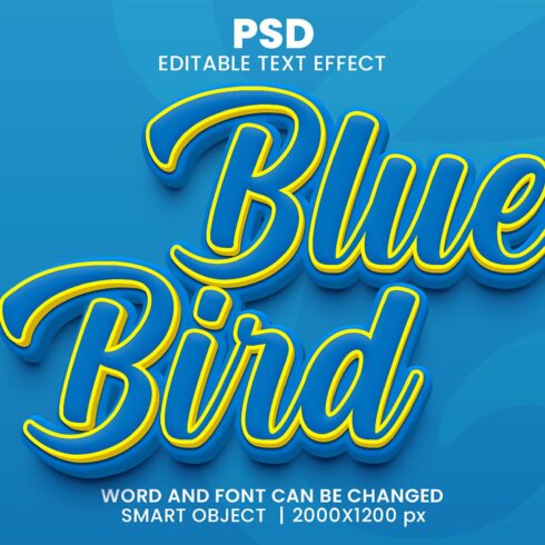 Blue bird Editable Psd Text Effectcover image.