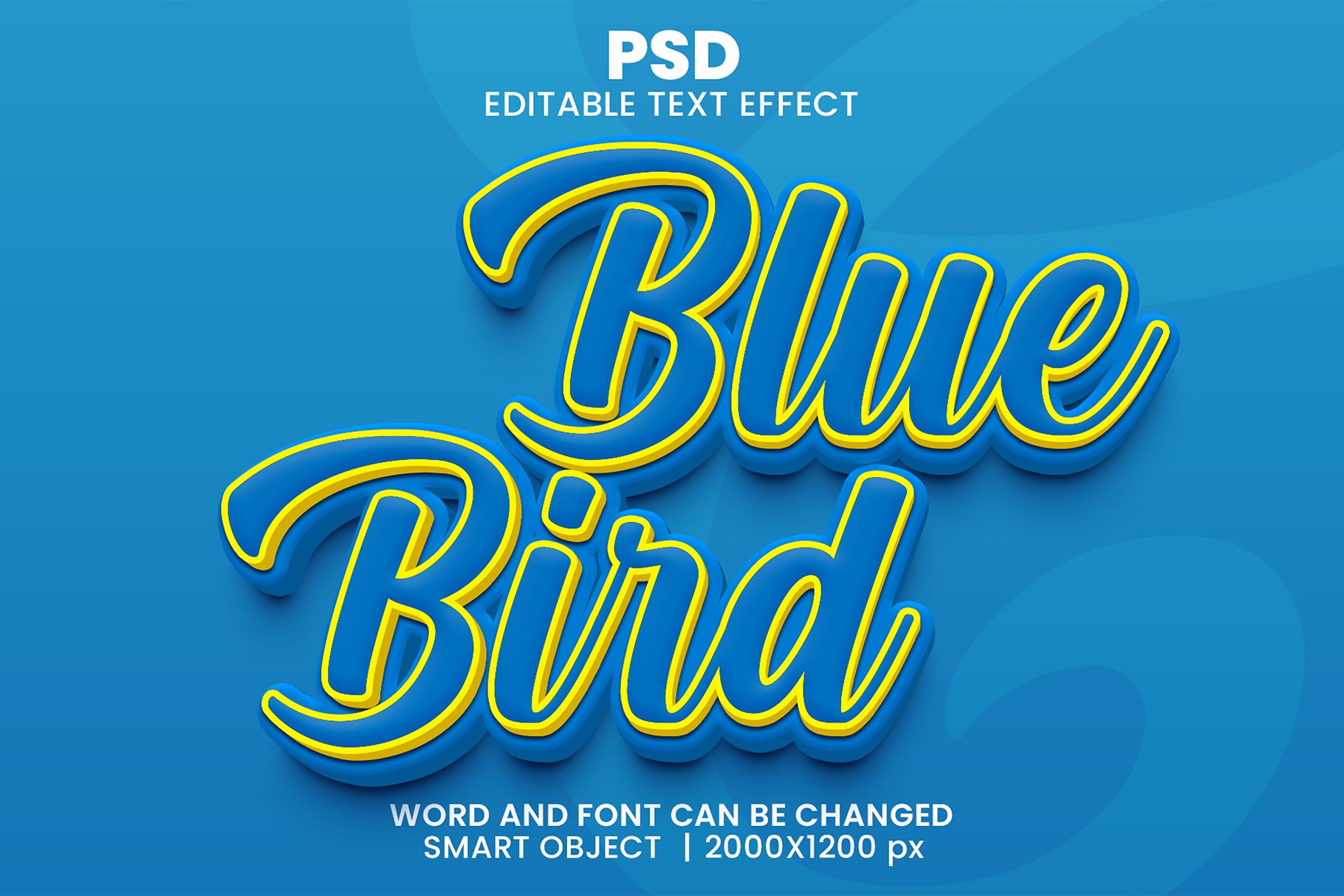 Blue bird Editable Psd Text Effectcover image.