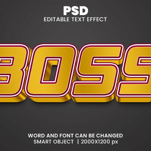 Boss Luxury 3d Editable Text Effectcover image.