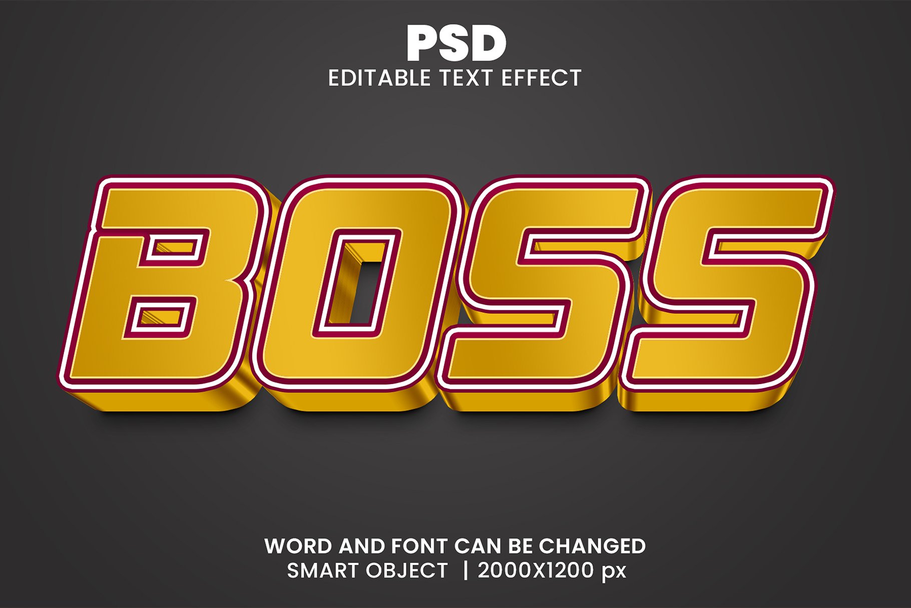 Boss Luxury 3d Editable Text Effectcover image.