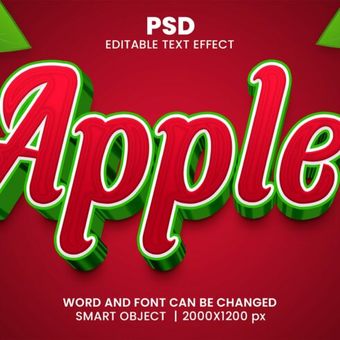 Apple 3d Editable Text Effect Stylecover image.