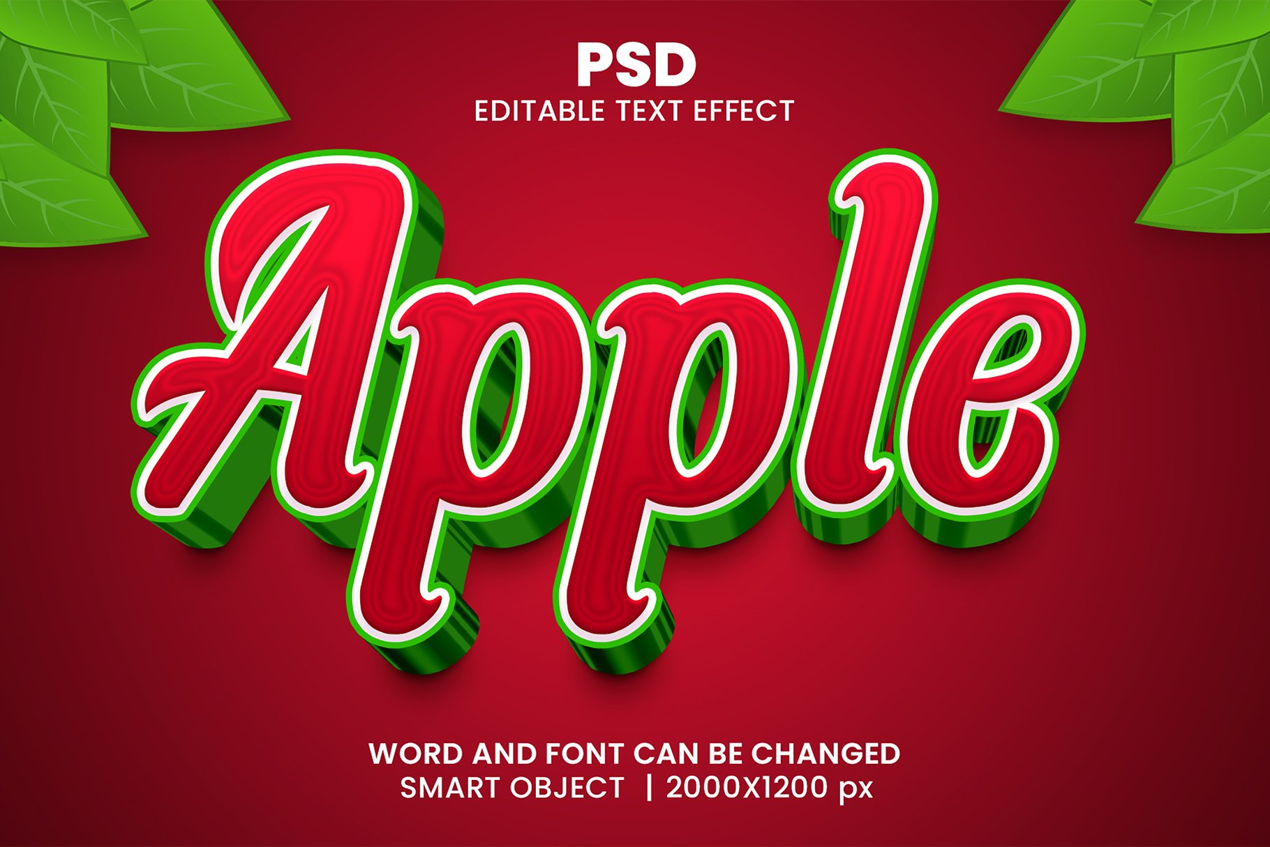 Apple 3d Editable Text Effect Stylecover image.