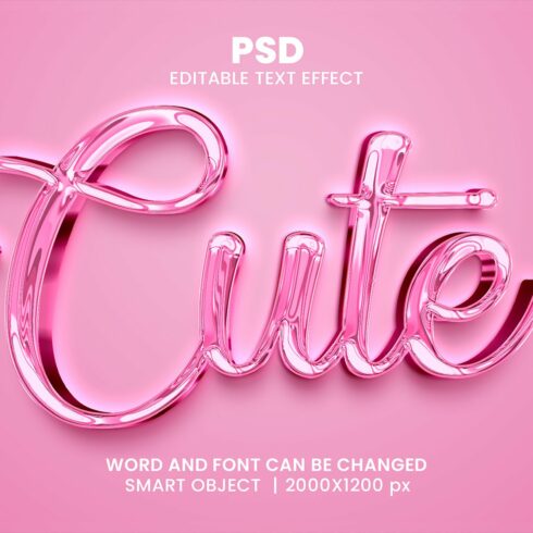 Cute Chrome 3d Text Effect Stylecover image.