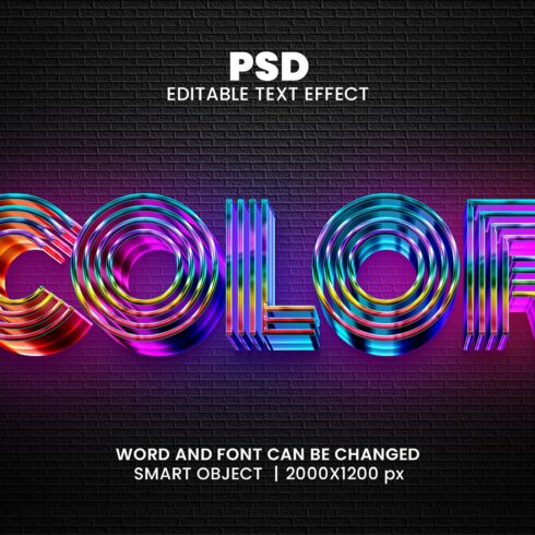 Color 3d Editable Text Effect Stylecover image.