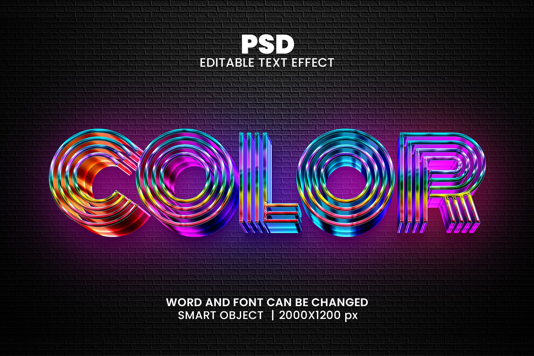 Color 3d Editable Text Effect Stylecover image.