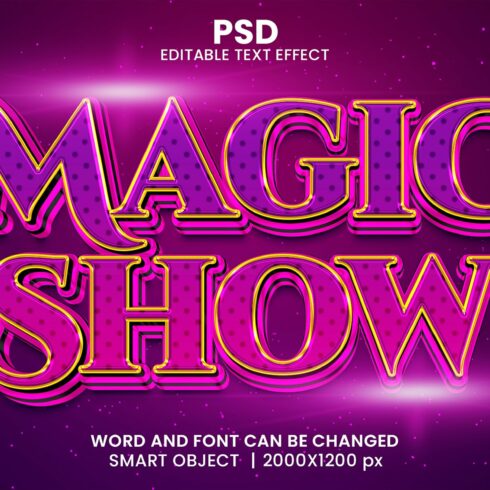 Magic Show 3d Psd Text Effectcover image.