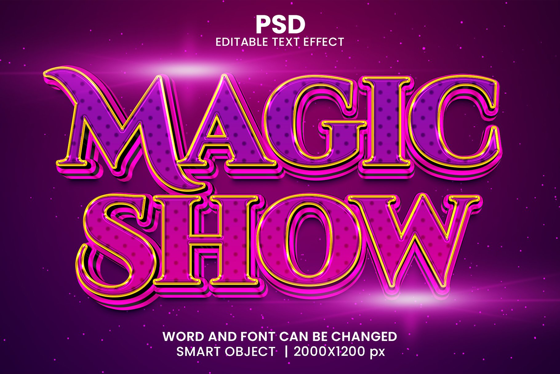 Magic Show 3d Psd Text Effectcover image.