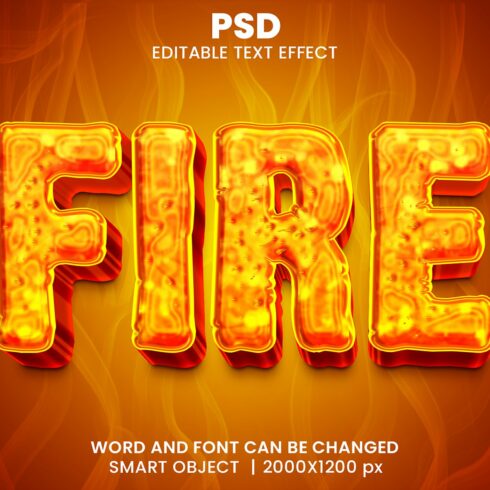 Fire 3d Editable Text Effect Stylecover image.