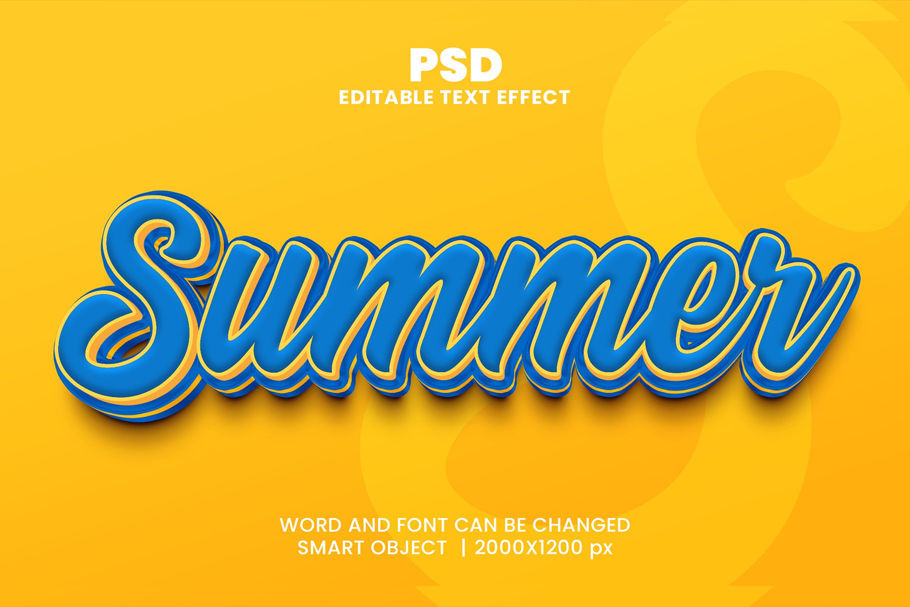 Summer 3d Editable Text Effect Stylecover image.